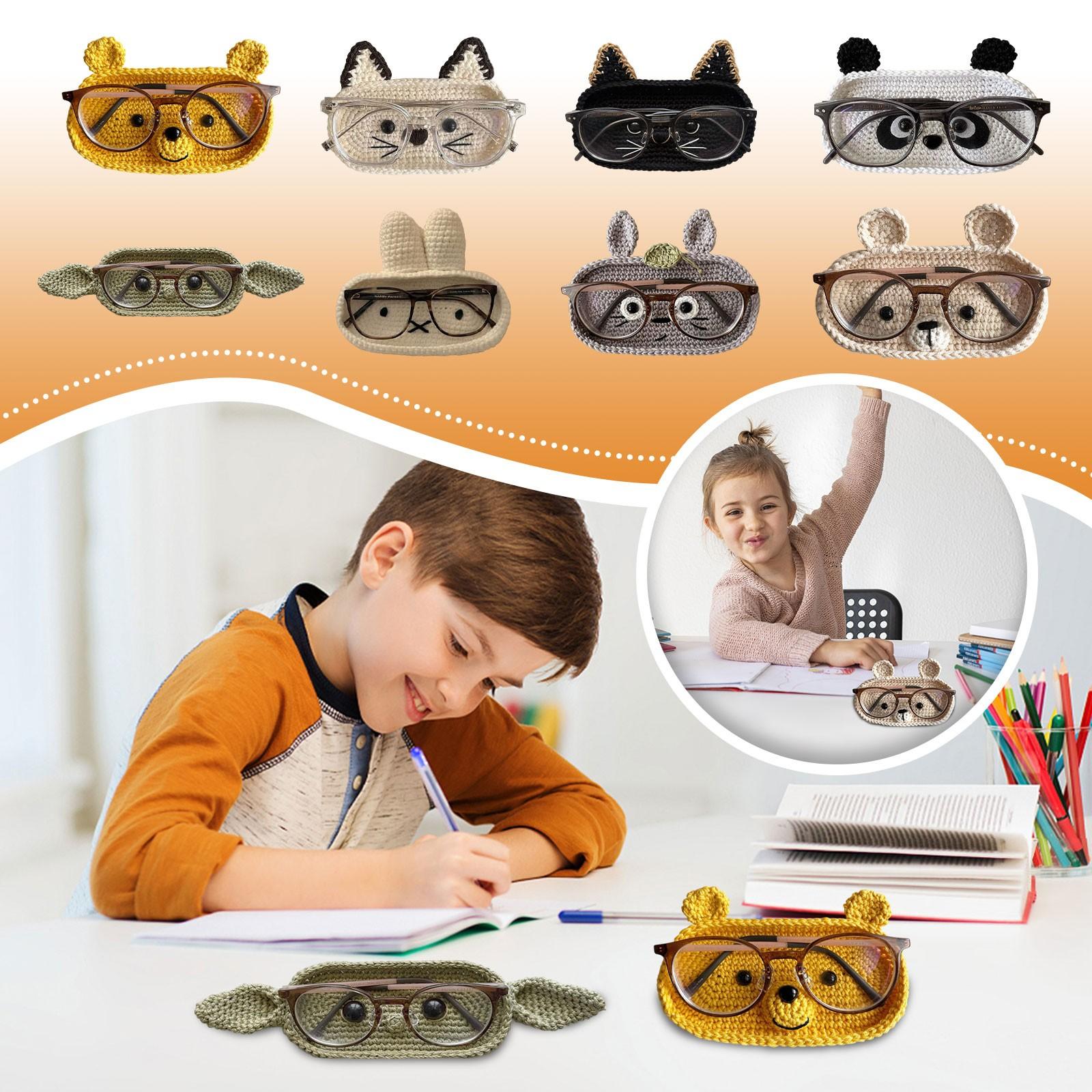 Новичок Новичок Ручной Тканый Материал Обернутая Пряжа Крючок Для Вязания Милый Мультяшный Изображение Очки Подарок One Size